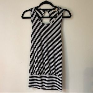 Ella moss black and grey striped top